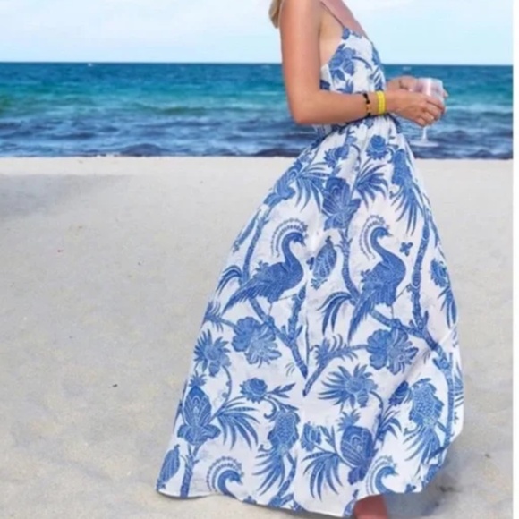 H&M Dresses & Skirts - H&M Blue and White Patterned Maxi Dress - Size S